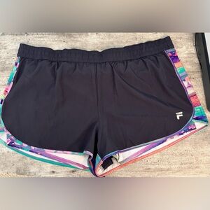FILA Sport Women’s Size 2x Running Shorts Navy Pink Purple Workout Gym Casual